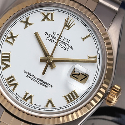 rolex datejust 36 white dial roman numerals